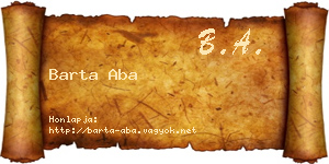 Barta Aba névjegykártya