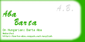 aba barta business card